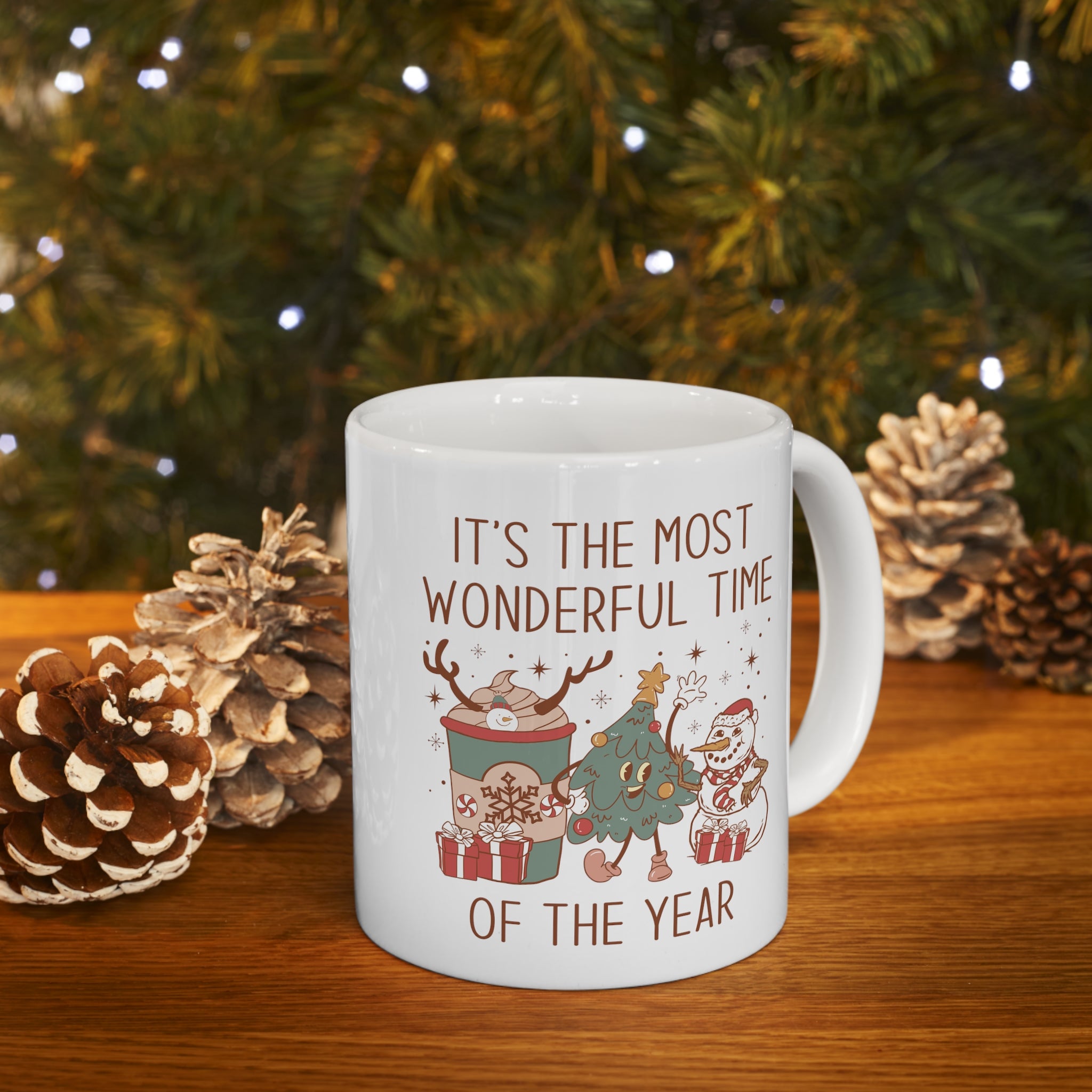 Festive Christmas Ceramic Mug | 11oz 'Most Wonderful Time of The Year' Coffee Cup