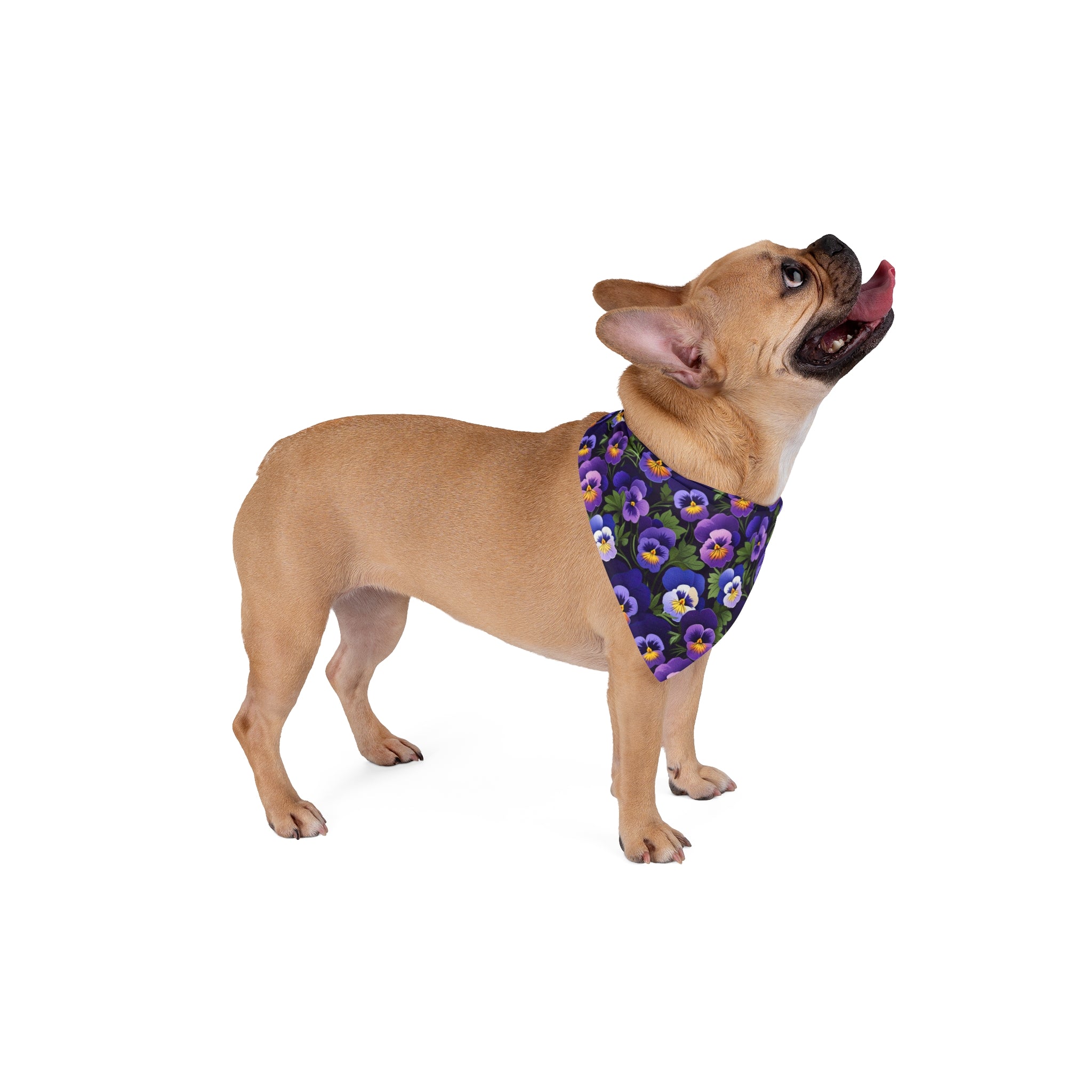 Purple Pansies Dog Bandana - Stylish Pet Accessory