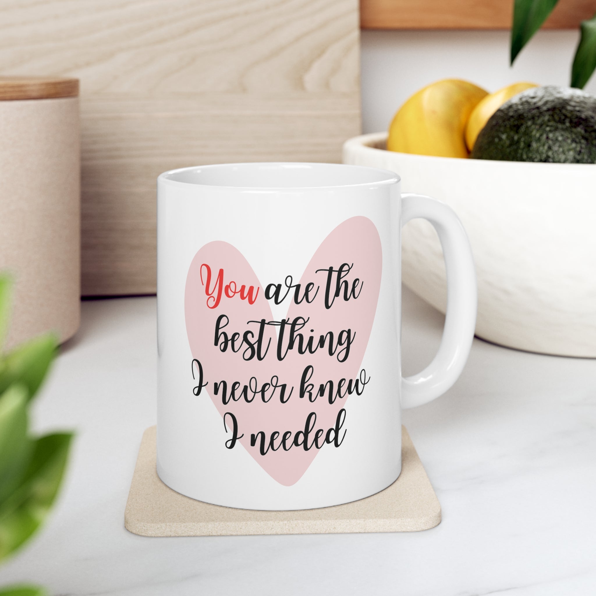 Heart Background Mug | 'You Are the Best Thing' | 11oz Ceramic Coffee Cup | Valentine's Day Gift, Wedding Gift or Anniversary Gift