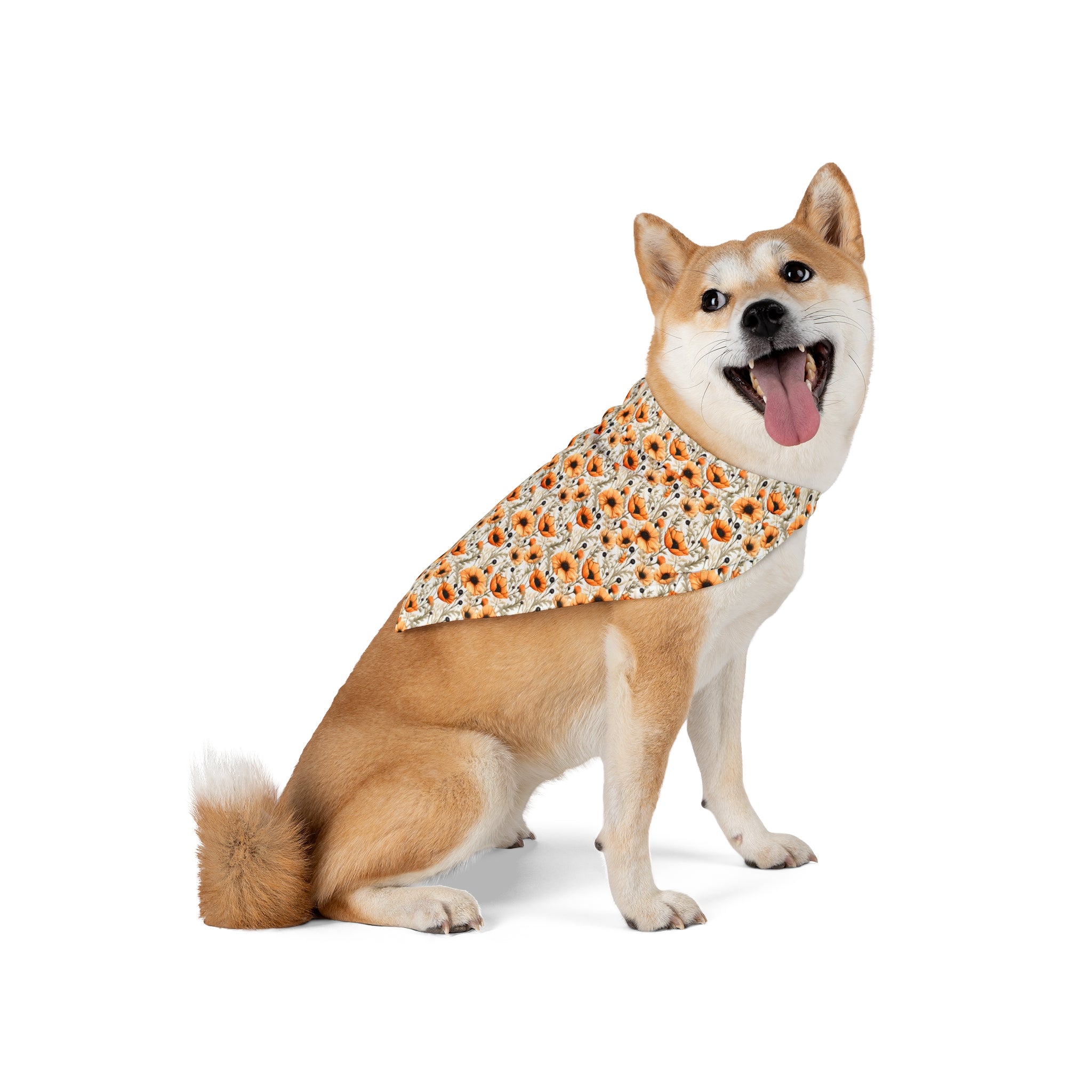 Fall Color Floral Dog Bandana - Small and Large Sizes | Autumn Pet Accessory