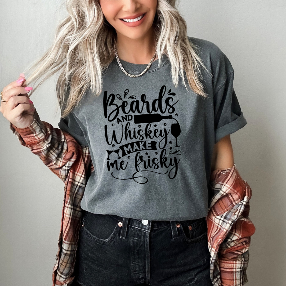 Cozy Style Alert: Comfort Colors 1717 Beards and Whiskey Tee - Sizes S-4XL, Multiple Colors
