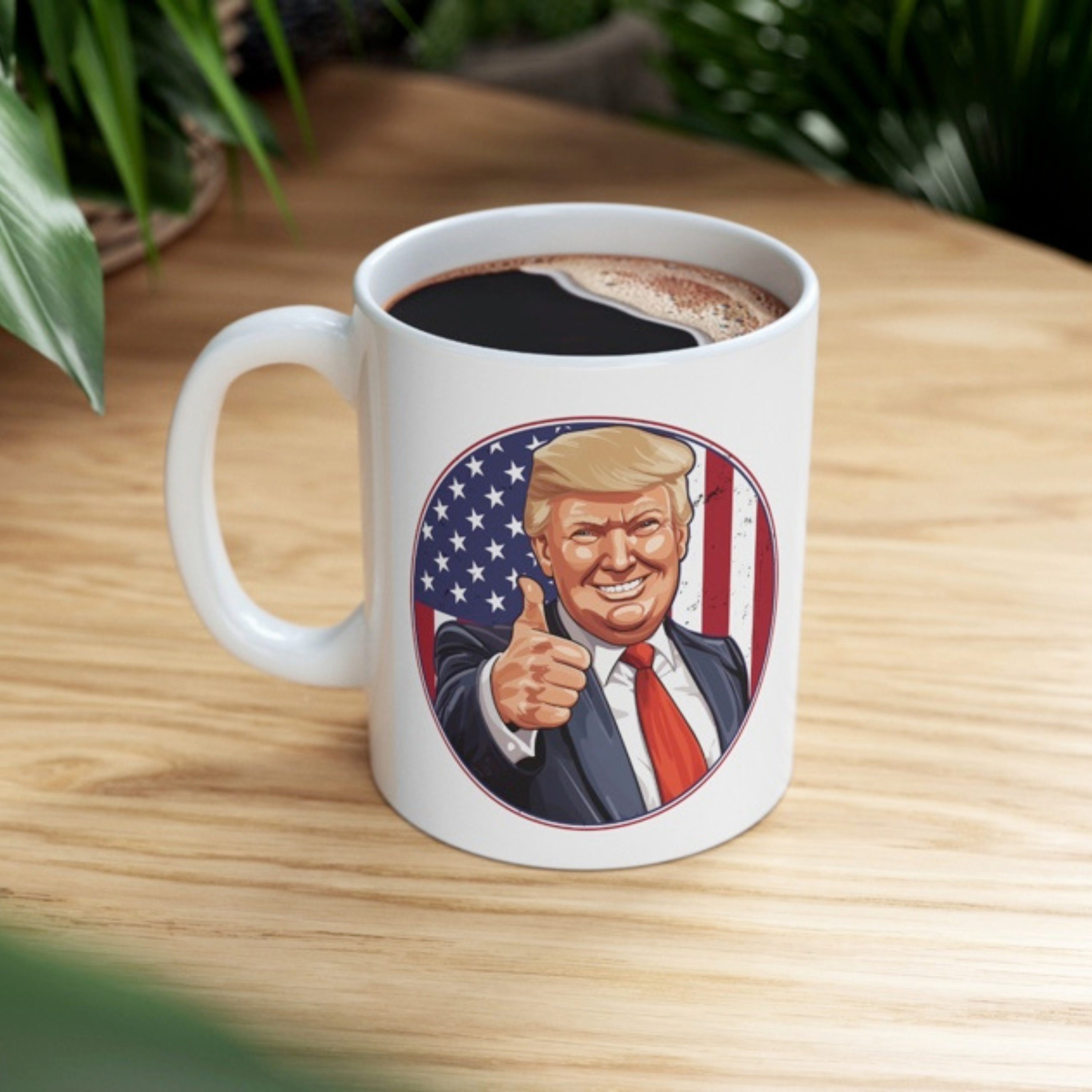 Donald Trump Thumbs Up Mug - DJT - 45 - Soon 47 - 11oz White Ceramic