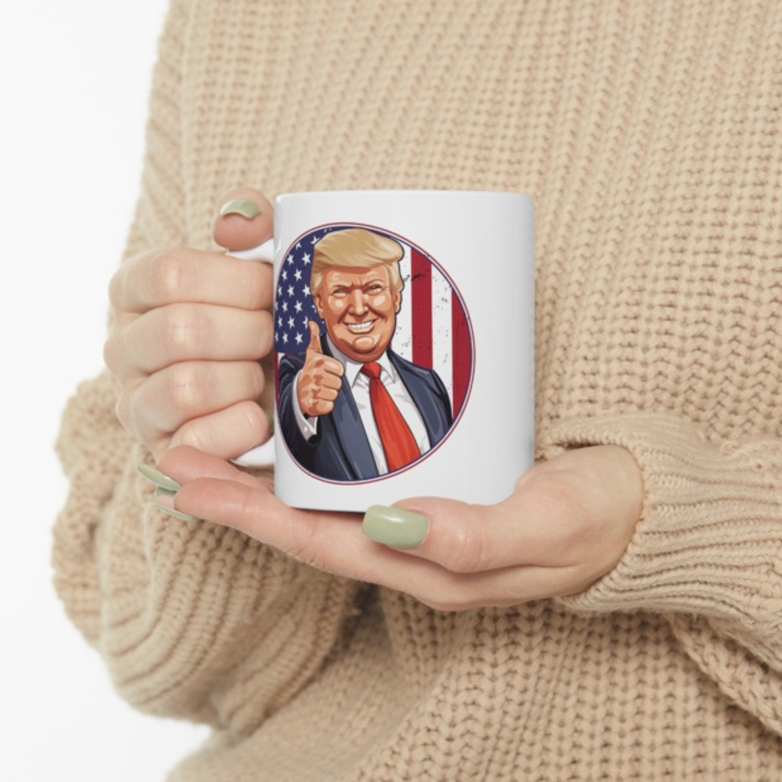 Donald Trump Thumbs Up Mug - DJT - 45 - Soon 47 - 11oz White Ceramic
