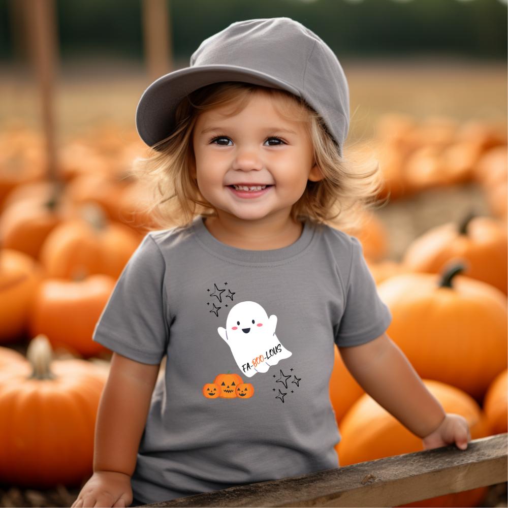 Rabbit Skins Toddler 'Fa-Boo-Lous' Short Sleeve Tee | Sizes 2T-5/6T | Cute Flying Ghost