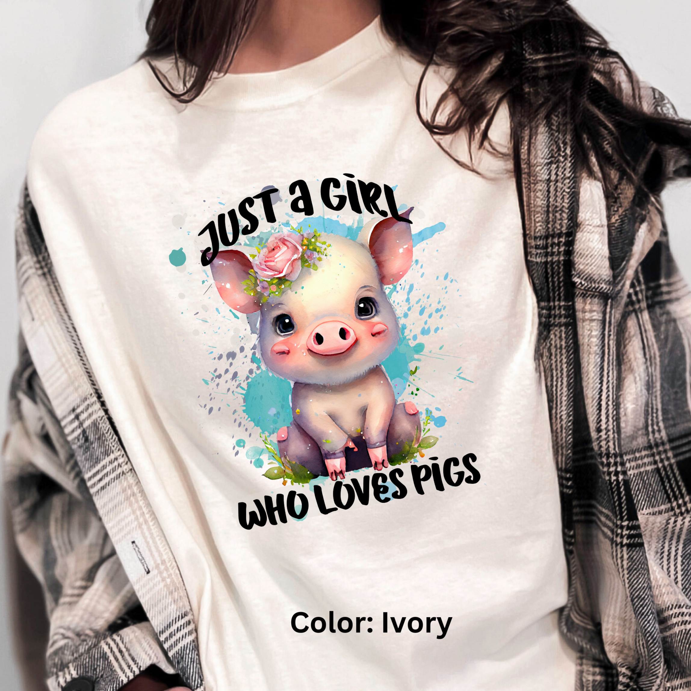 I'm Just A Girl That Loves Pigs Comfort Colors T-shirt - Cute Pig Lover Tee