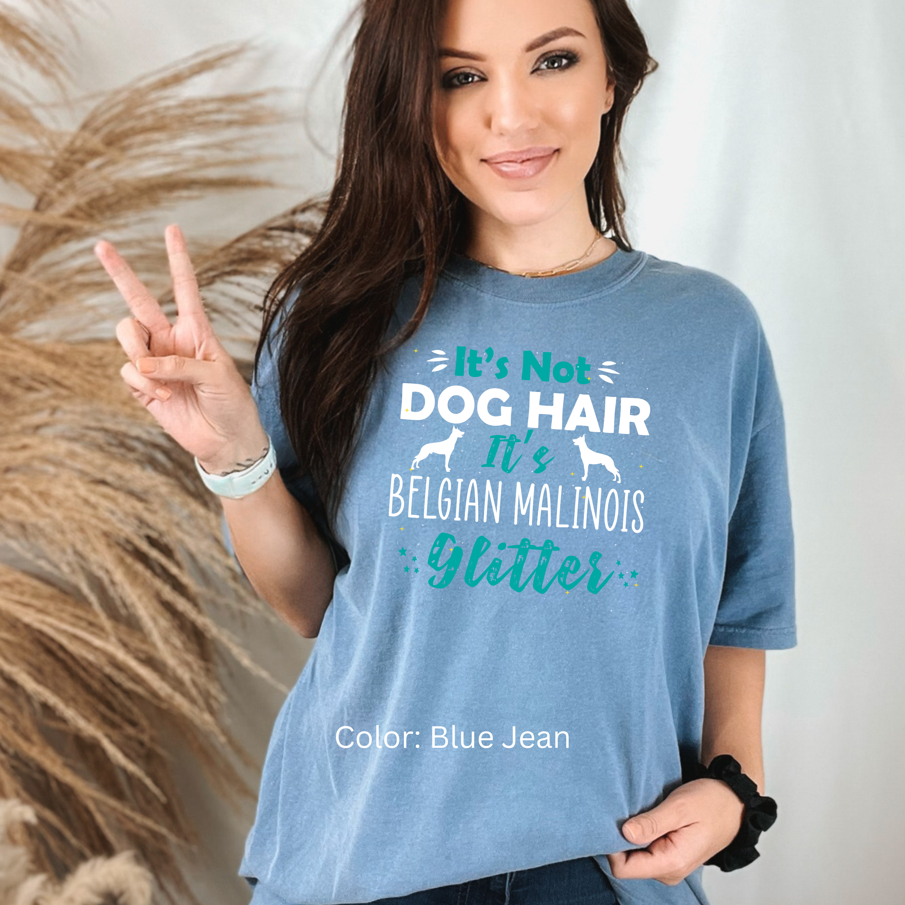 It's Not Dog Hair, It's Belgian Malinois Glitter Comfort Colors T-shirt - Dog Lover Tee
