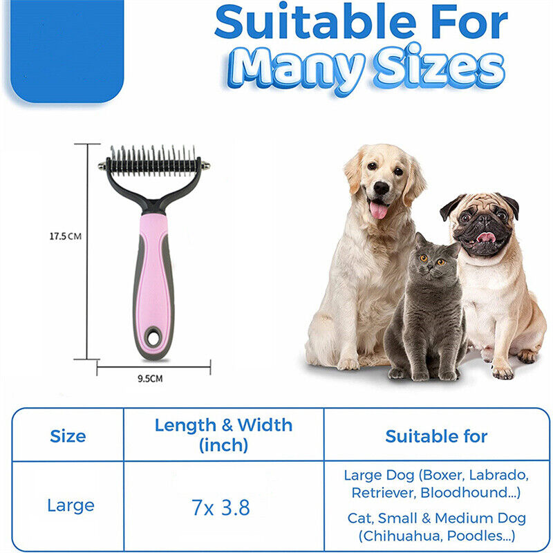 Double-Sided Pet Grooming Brush - Shedding & Dematting Tool