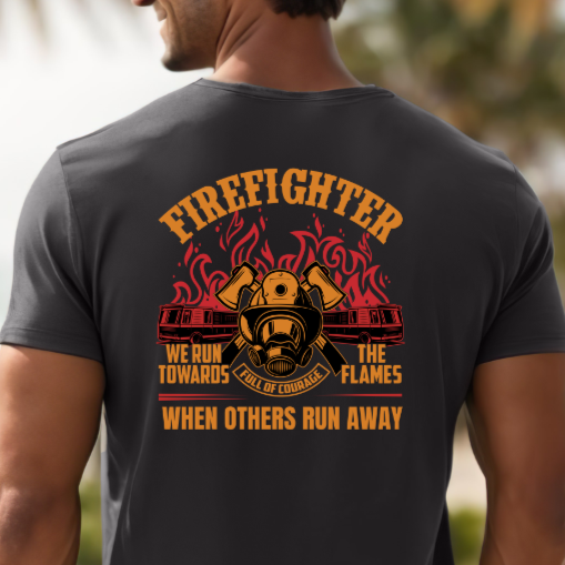Firefighter Graphic Tee - Vintage Firetruck, Crossed Axes, Helmet - Sizes XS-5XL