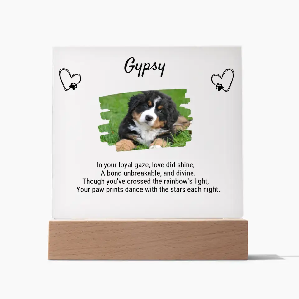 Pet Memorial Plaque Sympathy Gift for Cat, Dog and Any Other Animal Personalized Gifts for Pet Loss