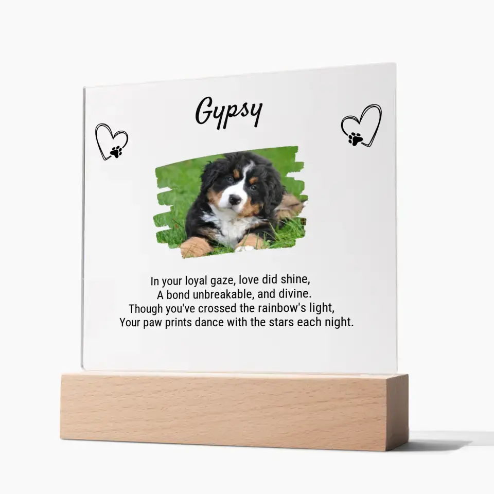 Pet Memorial Plaque Sympathy Gift for Cat, Dog and Any Other Animal Personalized Gifts for Pet Loss