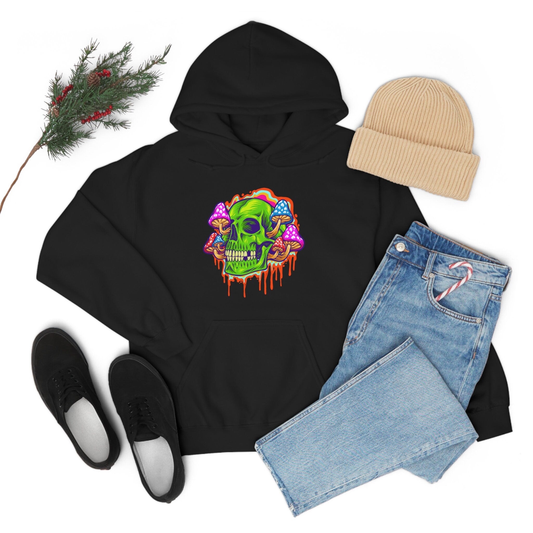 Psychedelic Mushroom Sweatshirt, Skull Shirt, Skeleton, Mushroom sweatshirt, Botanical Shirt,Magic Mushroom, Skeleton Hoodie, Mushroom lover