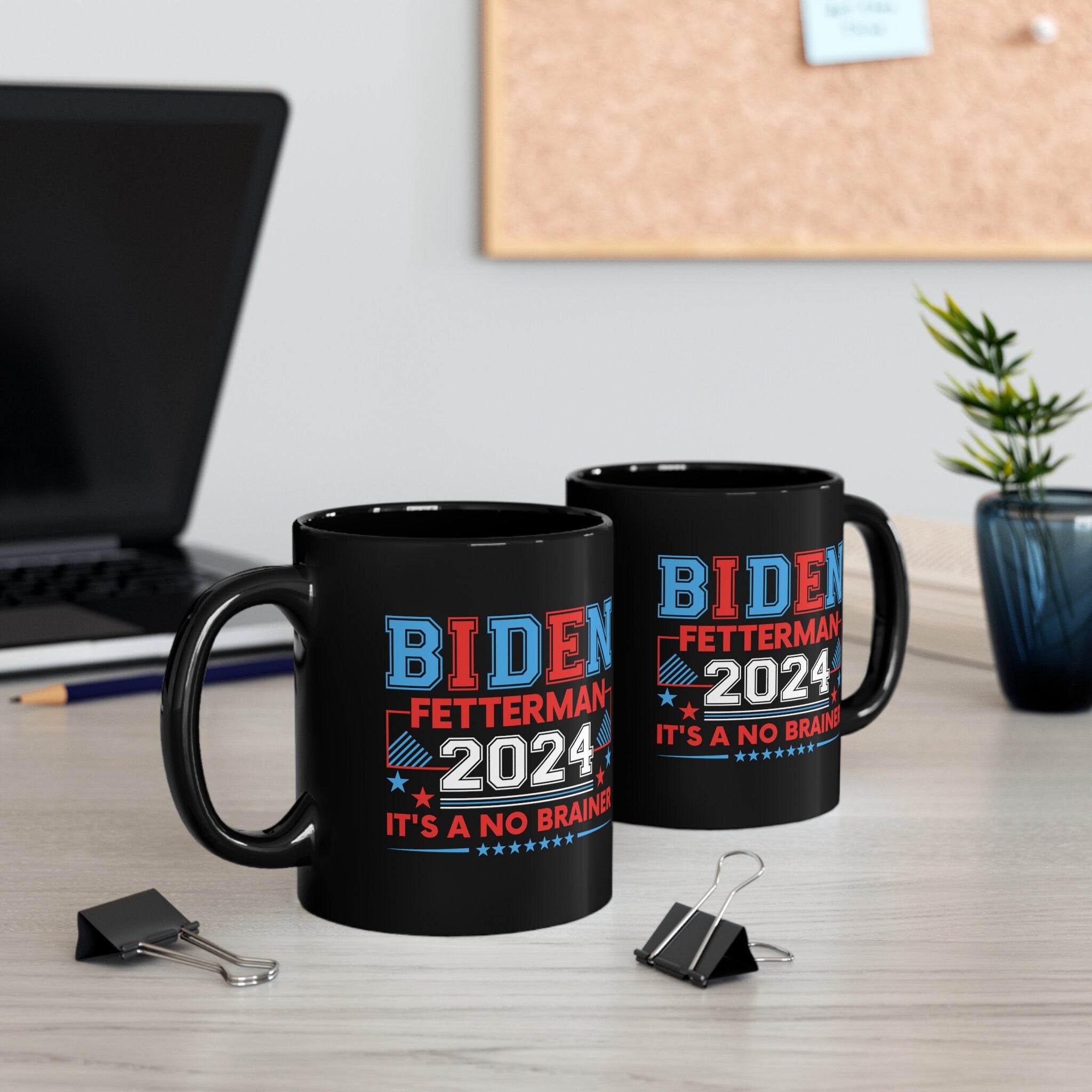 Biden Fetterman Campaign 2024 Its A No Brainer Mug, FJB, Anti Biden Political Mug, Gifts for Republican, Conservative Coffee Cup, Great Gift