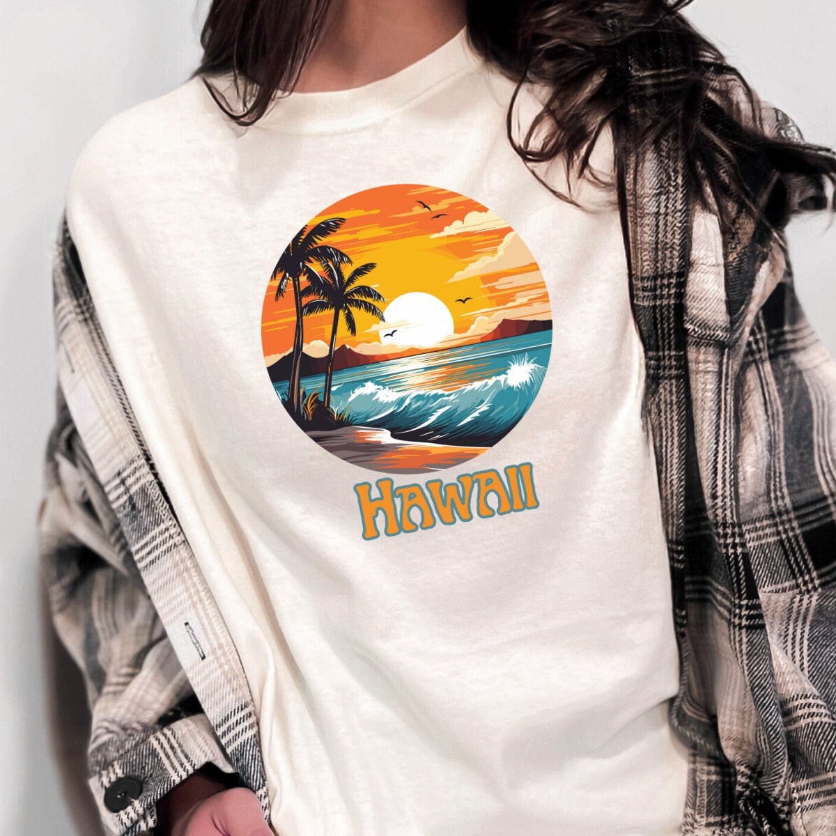 Hawaii Sunset Mountain Beach Tee, Aloha Shirt, Summer Tee, Hawaii Family Vacation Shirts, Spring Shirts, Hawaii T-Shirt, Hawaii Trip Tee